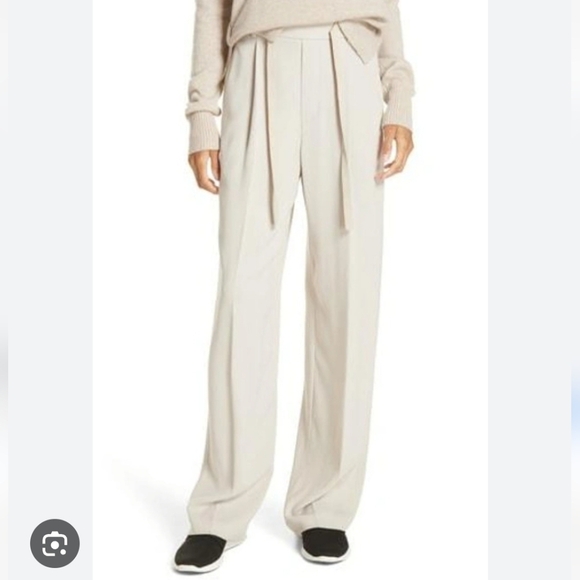 Vince Wide Leg Pull-on High Rise Pants. Creamy Light Tan. Size S. 30" Inseam. - Picture 1 of 14